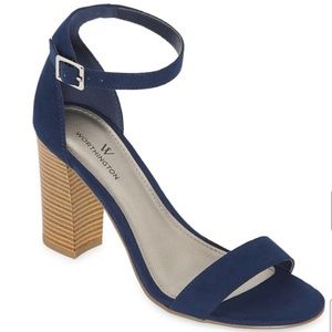 Worthington blue suede block heels